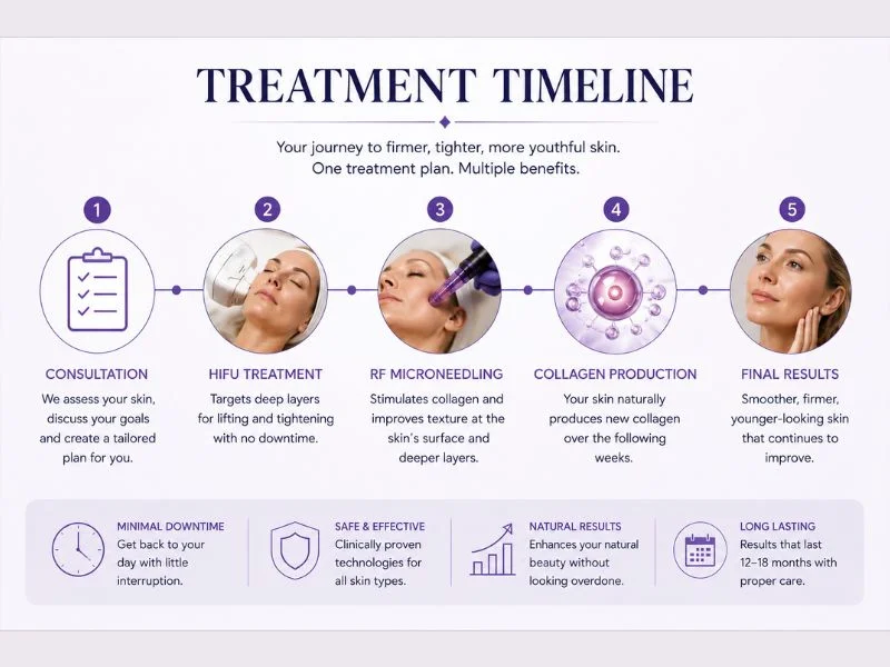 Timeline of how long complete skin tightening treatment Cumbernauld  results take
