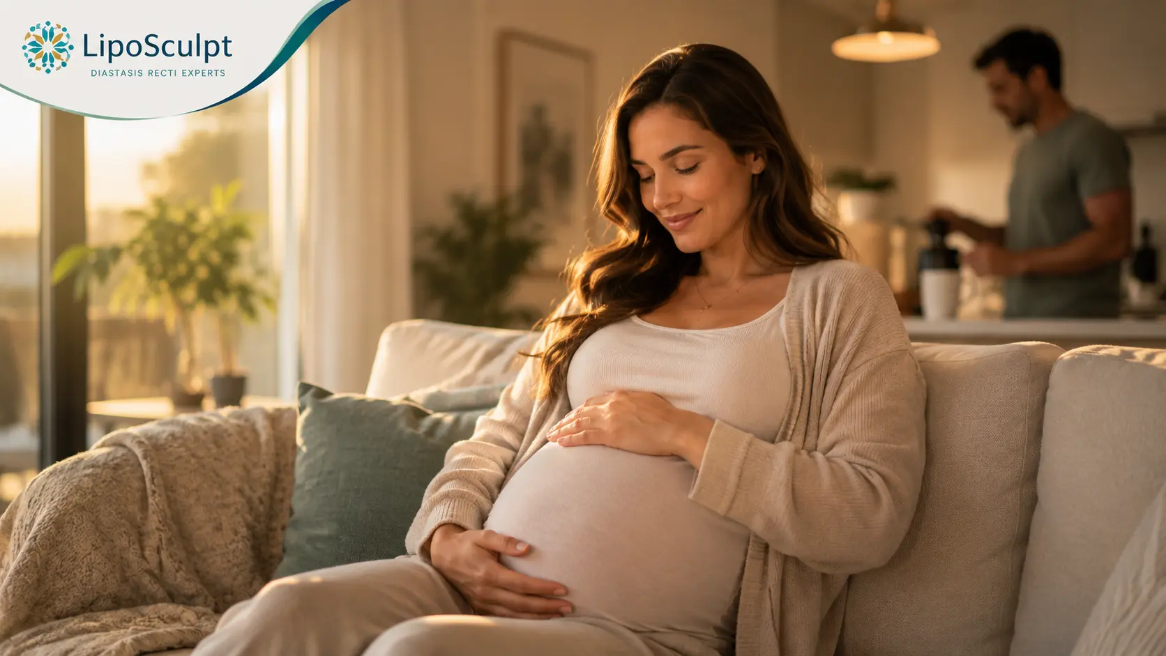 How does good nutrition fit into postpartum recovery Cozy living room with expectant mother